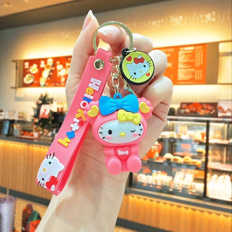 Kitty with Blue Hairband rubber keychain Pack of 3 (eff price 35)