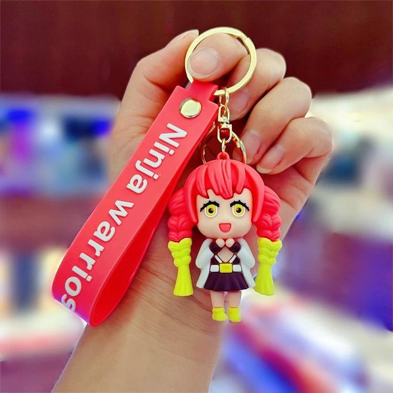 New Cute Pink Ninja Girl Rubber Keychain Pack of 3 (eff price 35)