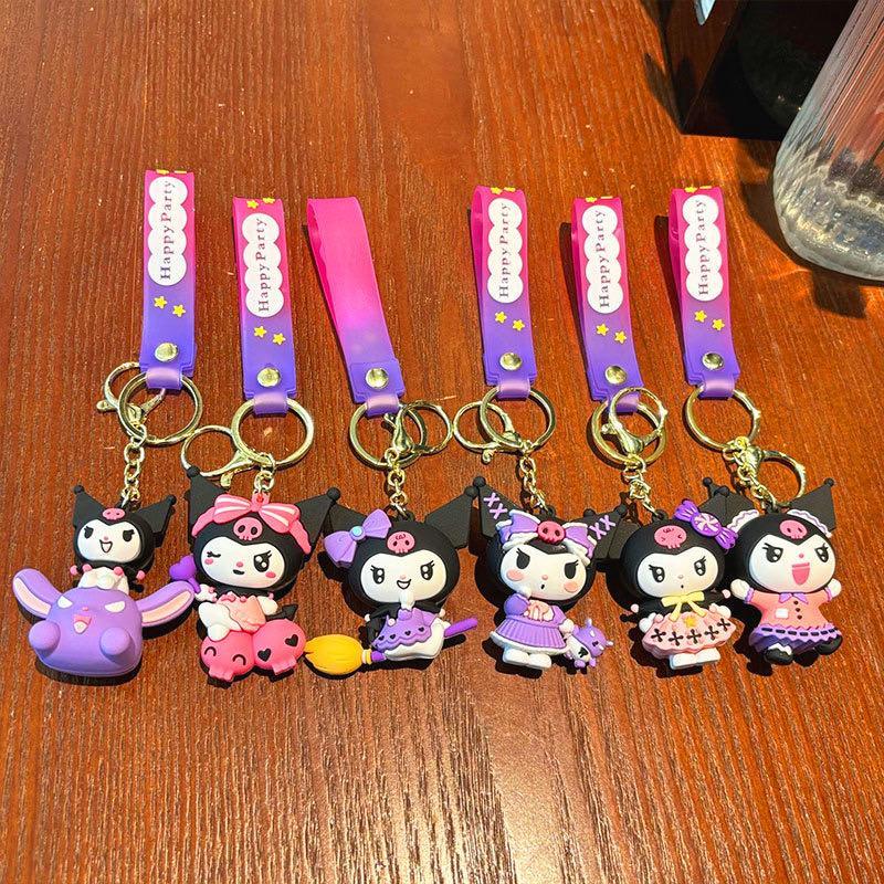 Kuromi mix design rubber keychain pack of 3 (eff price 35)