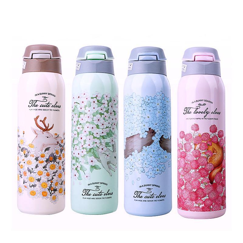 Mix big  flower prints insulated steel bottle 750 ml